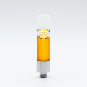 Vape cartridge with amber liquid concentrate