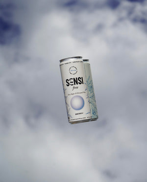 SENSI free berry flavored sparkling water can