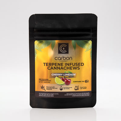 Carbon Cannabis Terpene Infused THC CannaChews gummies bag