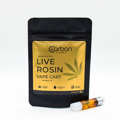 Carbon Cannabis Live Rosin THCa Vape Cart 1g all-glass 510 cartridge