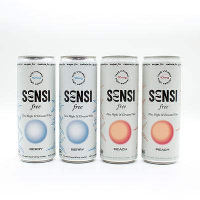 Sensi Free zero sugar THC seltzer cans by Carbon Cannabis
